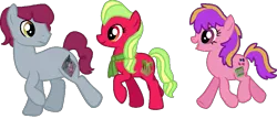 Size: 981x422 | Tagged: safe, artist:starryoak, derpibooru import, oc, unofficial characters only, earth pony, 2013, brother and sister, female, headcanon, image, male, png, siblings, simple background, sisters, transparent background, trio, triplets