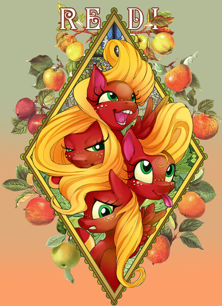 Size: 1920x2643 | Tagged: safe, artist:redi, derpibooru import, oc, oc:redi, unofficial characters only, pegasus, pony, :p, apple, female, food, image, jpeg, mare, open mouth, self paradox, self ponidox, tongue out