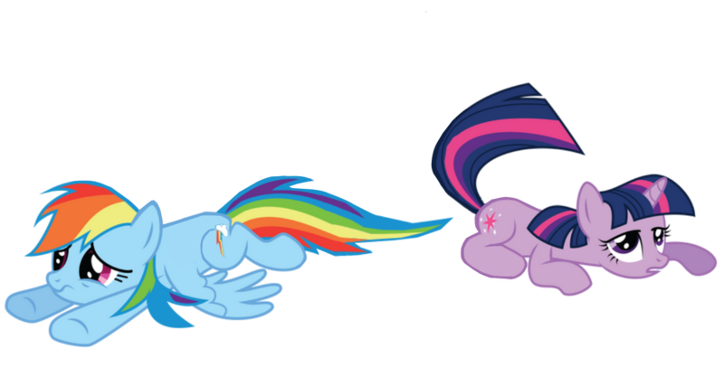 Size: 1280x683 | Tagged: safe, artist:benpictures1, derpibooru import, rainbow dash, twilight sparkle, pegasus, pony, unicorn, dragonshy, cute, dashabetes, duo, duo female, female, image, inkscape, lying down, png, prone, simple background, transparent background, twiabetes, unicorn twilight, vector, wavy mouth