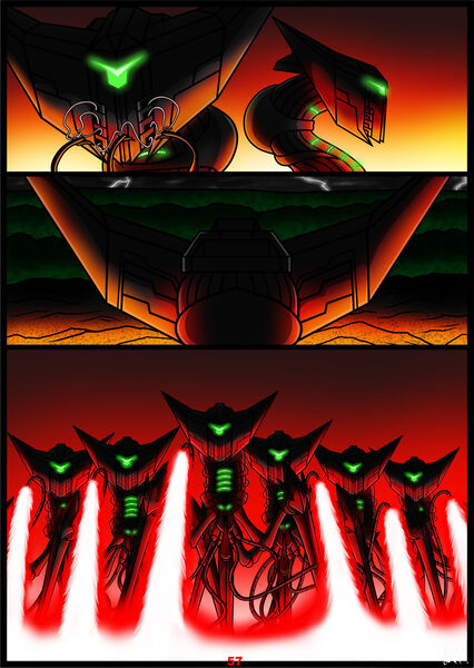 Size: 1280x1801 | Tagged: semi-grimdark, artist:darklamprey, derpibooru import, comic:equestria's war of the worlds, crossover, fire, heat ray, image, jpeg, lightning, martian, storm, the war of the worlds, tripod