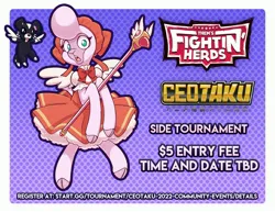 Size: 3300x2550 | Tagged: safe, artist:sylvfgc, derpibooru import, dog, sheep, them's fightin' herds, announcement, cardcaptor sakura, clothes, community related, crossover, dress, image, jpeg, lamb, pom (tfh), puppy, shepherd, staff, wings