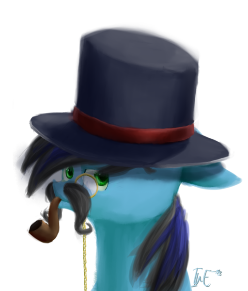 Size: 872x1021 | Tagged: safe, artist:theartflower, derpibooru import, oc, oc:electroshock, unofficial characters only, pony, bust, facial hair, hat, image, monocle, moustache, pipe, png, portrait, simple background, solo, top hat, transparent background