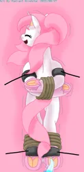 Size: 540x1098 | Tagged: safe, artist:radiant windstar, derpibooru import, oc, oc:樱花, unicorn, image, png, tickling, tied