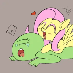 Size: 1081x1080 | Tagged: suggestive, artist:happy harvey, derpibooru import, fluttershy, oc, oc:anon, human, pegasus, pony, blushing, crying, drawn on phone, exclamation point, eyes closed, followup, futa, futa fluttershy, futa on male, heart, image, imminent anal, imminent sex, implied futa, implied sex, intersex, interspecies, lying down, male, nudity, offscreen sex, on top, open mouth, png, prone, question mark, simple background, spread wings, tears of pain, tears of pleasure, tongue out, wings