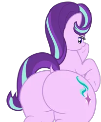 Size: 4201x5072 | Tagged: suggestive, artist:duskyzombie, derpibooru import, starlight glimmer, pony, unicorn, absurd resolution, bipedal, butt, female, glimmer glutes, huge butt, image, large butt, mare, plot, png, simple background, smiling, solo, thicc thighs, thick, transparent background, vector, wingding eyes
