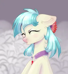 Size: 5400x5900 | Tagged: safe, artist:ske, derpibooru import, coco pommel, earth pony, pony, the saddle row review, cold, image, png, red nosed, sick, sneezing, solo