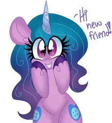 Size: 1280x1403 | Tagged: safe, artist:ladylullabystar, derpibooru import, izzy moonbow, pony, g5, hi new friend, image, png, simple background, solo, transparent background