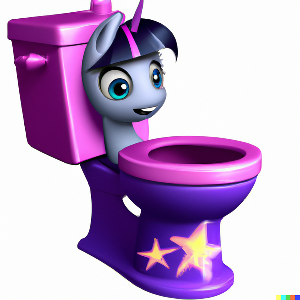 Size: 1024x1024 | Tagged: safe, derpibooru import, machine learning generated, twilight sparkle, ponified, object pony, original species, pony, happy, image, machine learning abomination, png, solo, toilet