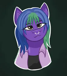 Size: 800x900 | Tagged: safe, derpibooru import, ponified, pony, clothes, female, head, image, mare, nose piercing, piercing, png, purple, septum piercing