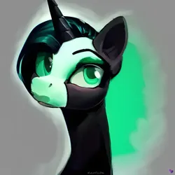 Size: 1024x1024 | Tagged: safe, derpibooru import, machine learning generated, oc, oc:darling angel, monster pony, pony, unicorn, fanfic:it's complicated, fanfic art, female, filly, foal, image, png, shadow creature