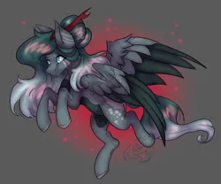 Size: 3000x2499 | Tagged: safe, artist:thelazyponyy, derpibooru import, oc, unofficial characters only, pegasus, pony, abstract background, colored wings, flying, image, pegasus oc, png, signature, solo, two toned wings, wings