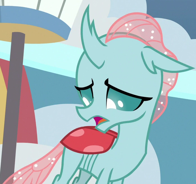 Size: 697x654 | Tagged: safe, derpibooru import, screencap, ocellus, changedling, changeling, 2 4 6 greaaat, cropped, cute, diaocelles, image, looking down, png, sad, sadorable, solo