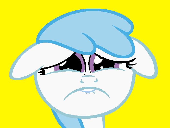 Size: 693x520 | Tagged: safe, artist:starsongandprincessskyla2006, derpibooru import, cotton cloudy, pegasus, pony, background pony, cottonbetes, cute, female, filly, floppy ears, foal, frown, g4, image, png, sad, sad eyes, sad fillies, simple background, solo, yellow background