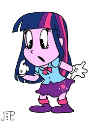 Size: 1280x1715 | Tagged: safe, artist:juanpadraws, derpibooru import, twilight sparkle, equestria girls, female, image, jpeg, rubber hose animation, simple background, solo, solo female, style emulation, white background