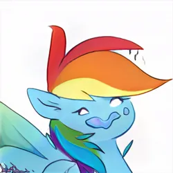 Size: 1024x1024 | Tagged: safe, artist:thisponydoesnotexist, derpibooru import, machine learning generated, derp, help me, image, jpeg, not rainbow dash