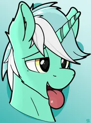 Size: 864x1167 | Tagged: safe, artist:sefastpone, derpibooru import, lyra heartstrings, pony, unicorn, abstract background, bust, digital art, female, fluffy, guyra, image, mare, open mouth, png, rule 63, tongue out