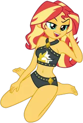 Size: 4672x6952 | Tagged: safe, artist:emeraldblast63, derpibooru import, sunset shimmer, human, equestria girls, equestria girls series, forgotten friendship, beach shorts swimsuit, bikini, clothes, image, open mouth, png, simple background, solo, sunset shimmer's beach shorts swimsuit, swimsuit, transparent background
