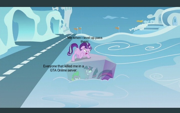 Size: 720x454 | Tagged: safe, artist:thegamerpainter, derpibooru import, edit, edited screencap, screencap, spike, starlight glimmer, twilight sparkle, twilight sparkle (alicorn), alicorn, the cutie re-mark, alternate universe, angry, caption, cloudsdale, grand theft auto, gta v, image, image macro, jpeg, meme, shrunken pupils, text, this will end in death, this will end in tears, this will not end well