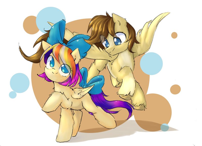 Size: 3348x2413 | Tagged: safe, artist:db, artist:liaaqila, derpibooru import, oc, oc:buttercup, oc:qilala, pegasus, pony, collaboration, cute, duo, image, jpeg, ocbetes