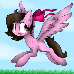 Size: 2300x2300 | Tagged: safe, artist:meotashie, derpibooru import, oc, oc:party skies, unofficial characters only, pegasus, pony, female, flying, image, pegasus oc, png, solo, wings