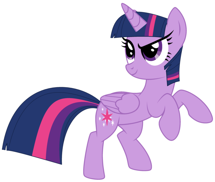 Size: 2810x2379 | Tagged: safe, artist:mint-light, artist:twilyisbestpone, derpibooru import, twilight sparkle, twilight sparkle (alicorn), alicorn, pony, base used, battle stance, determined, female, fighting stance, hooves up, image, mare, pegasus wings, png, simple background, smiling, solo, transparent background, wings