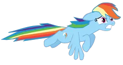 Size: 1280x678 | Tagged: safe, artist:benpictures1, derpibooru import, part of a set, rainbow dash, pegasus, pony, dragon quest, cute, dashabetes, female, flying, gritted teeth, image, inkscape, mare, png, scared, simple background, solo, teeth, transparent background, vector
