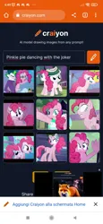 Size: 1080x2340 | Tagged: safe, craiyon, derpibooru import, machine learning generated, pinkie pie, earth pony, fox, pony, image, italian, joke, jpeg, nightmare fuel