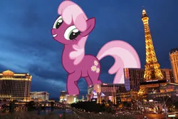 Size: 2047x1365 | Tagged: safe, artist:jaredking779, artist:juniberries, derpibooru import, cheerilee, earth pony, pony, female, giant pony, giant/macro earth pony, giantess, grin, highrise ponies, image, irl, jpeg, las vegas, looking at you, macro, mare, mega giant, nevada, photo, ponies in real life, smiling, solo