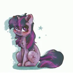 Size: 4000x4000 | Tagged: safe, artist:colorbrush, derpibooru import, twilight sparkle, pony, unicorn, image, jpeg, simple background, sitting, solo, unicorn twilight, white background