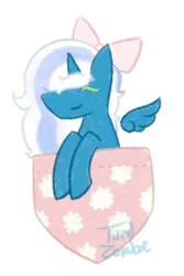 Size: 400x600 | Tagged: safe, artist:tiredzombi, derpibooru import, oc, oc:fleurbelle, alicorn, pony, alicorn oc, bow, female, hair bow, horn, image, mare, png, pocket, simple background, smiling, transparent background, wings