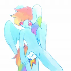 Size: 2048x2048 | Tagged: safe, artist:_snowpup, derpibooru import, rainbow dash, anthro, pegasus, cute, image, jpeg, simple background, solo, white background, wings