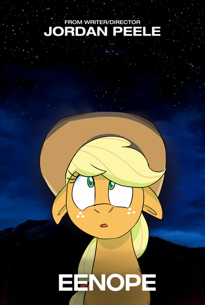 Size: 1080x1600 | Tagged: safe, artist:niteaxdraws, derpibooru import, applejack, eenope, image, nope, nope (movie), png