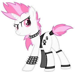 Size: 1745x1669 | Tagged: safe, artist:lillyleaf101, derpibooru import, oc, oc:fuzzy dreams, pony, unicorn, base used, bracelet, butt, choker, female, image, mare, plot, png, simple background, solo, spiked choker, spiked wristband, transparent background, wristband