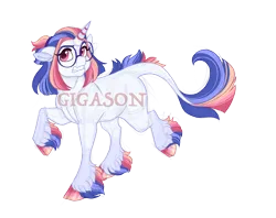 Size: 2900x2300 | Tagged: safe, artist:gigason, derpibooru import, oc, oc:hot head, pony, unicorn, female, glasses, image, magical lesbian spawn, mare, obtrusive watermark, offspring, parent:rainbow dash, parent:twilight sparkle, parents:twidash, png, simple background, solo, transparent background, unshorn fetlocks, watermark