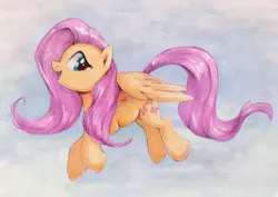 Size: 1280x904 | Tagged: safe, artist:thebowtieone, derpibooru import, fluttershy, pegasus, pony, image, png, solo, traditional art