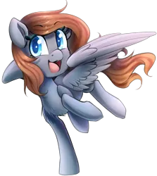 Size: 1355x1520 | Tagged: safe, artist:meotashie, derpibooru import, oc, unofficial characters only, pegasus, pony, female, image, open mouth, pegasus oc, png, simple background, solo, transparent background, wings