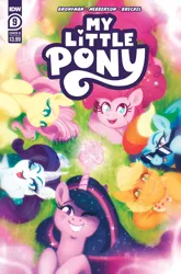 Size: 2063x3131 | Tagged: safe, artist:justasuta, derpibooru import, idw, official, applejack, fluttershy, pinkie pie, princess twilight 2.0, rainbow dash, rarity, twilight sparkle, twilight sparkle (alicorn), alicorn, earth pony, pegasus, pony, unicorn, my little pony: a new generation, the last problem, spoiler:comic, spoiler:g5comic, spoiler:g5comic09, comic cover, g5, grin, image, jpeg, looking at you, lying down, mane six, older, older applejack, older fluttershy, older mane six, older pinkie pie, older rainbow dash, older rarity, older twilight, on back, open mouth, open smile, overhead view, smiling, smiling at you, sunglasses