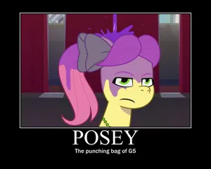 Size: 750x600 | Tagged: safe, derpibooru import, edit, edited screencap, screencap, posey (g5), my little pony: tell your tale, spoiler:g5, spoiler:my little pony: tell your tale, spoiler:tyts01e09, g5, image, it's t.u.e.s. day, jpeg, motivational poster, posey can't catch a break