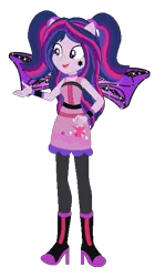 Size: 339x606 | Tagged: safe, artist:selenaede, artist:user15432, derpibooru import, twilight sparkle, twilight sparkle (alicorn), alicorn, fairy, human, equestria girls, alternate hairstyle, barely eqg related, base used, boots, clothes, costume, crossover, cutie mark, cutie mark on clothes, fairy wings, fairyized, halloween, halloween costume, hallowinx, high heel boots, high heels, holiday, image, long hair, pigtails, png, ponied up, purple dress, purple wings, shoes, simple background, sparkly wings, transparent background, wings, winx, winx club, winxified