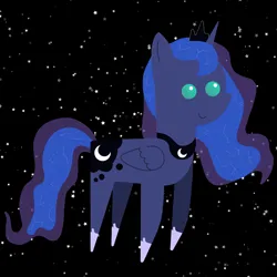 Size: 6000x6000 | Tagged: safe, artist:freestadiumtix, derpibooru import, princess luna, alicorn, pony, constellation, crown, cute, ethereal mane, female, hoof shoes, image, jewelry, lunabetes, mare, peytral, png, pointy ponies, regalia, solo, space, starry background, starry mane