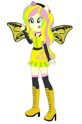 Size: 400x604 | Tagged: safe, artist:selenaede, artist:user15432, derpibooru import, fluttershy, fairy, human, equestria girls, alternate hairstyle, barely eqg related, base used, boots, clothes, costume, crossover, cutie mark, cutie mark on clothes, fairy wings, fairyized, fingerless gloves, flower, flower in hair, gloves, halloween, halloween costume, hallowinx, headband, high heel boots, high heels, holiday, image, long hair, png, ponied up, shoes, simple background, socks, sparkly wings, transparent background, wings, winx, winx club, winxified, yellow dress, yellow wings