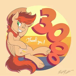 Size: 3500x3500 | Tagged: safe, artist:kaylerustone, derpibooru import, oc, oc:kayle rustone, unofficial characters only, pegasus, pony, bandana, hat, image, jpeg, looking at you, male, smiling, spread hooves, stallion