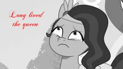 Size: 800x450 | Tagged: safe, derpibooru import, pipp petals, my little pony: tell your tale, spoiler:g5, spoiler:my little pony: tell your tale, spoiler:tyts01e26, g5, image, in memoriam, png, puphunt, queen elizabeth ii