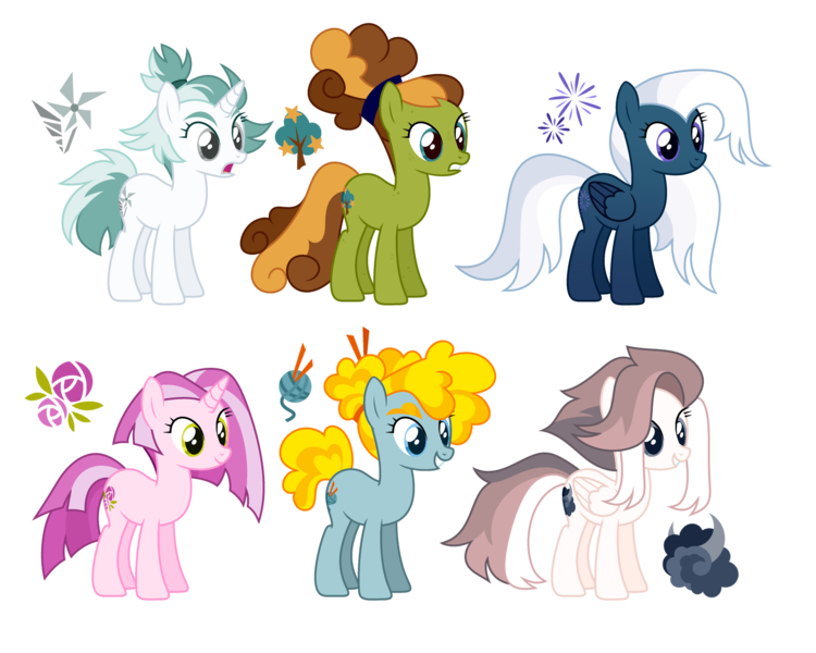 Size: 1920x1536 | Tagged: safe, artist:kabuvee, derpibooru import, oc, unofficial characters only, earth pony, pegasus, pony, unicorn, female, image, mare, png, simple background, transparent background