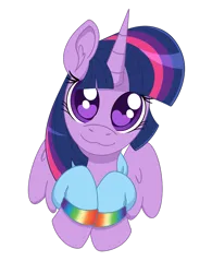 Size: 977x1254 | Tagged: safe, artist:dyonys, derpibooru import, rainbow dash, twilight sparkle, twilight sparkle (alicorn), alicorn, pony, :3, clothes, cute, female, hoodie, image, implied lesbian, implied shipping, implied twidash, lesbian, looking at you, mare, png, shipping, simple background, transparent background, twiabetes, twidash, wingding eyes