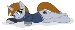 Size: 3772x1488 | Tagged: suggestive, artist:arshe12, derpibooru import, oc, oc:littlepip, unofficial characters only, unicorn, fallout equestria, base used, bedroom eyes, commission, female, image, png, simple background, solo, transparent background, vector, ych result