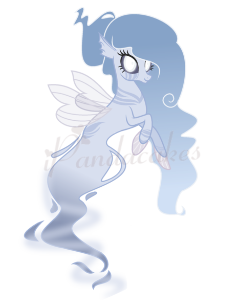 Size: 1600x2054 | Tagged: safe, artist:ipandacakes, derpibooru import, oc, ghost, ghost pony, hybrid, original species, pony, seapony (g4), undead, auction open, base used, clothes, dorsal fin, fin wings, fins, fish tail, flowing mane, flowing tail, image, png, see-through, simple background, smiling, solo, tail, transparent background, wings