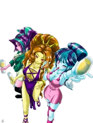 Size: 2270x3000 | Tagged: safe, alternate version, artist:mauroz, derpibooru import, adagio dazzle, aria blaze, sonata dusk, human, equestria girls, anime, breasts, food, image, png, simple background, the dazzlings, tongue out, transparent background