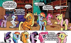 Size: 800x490 | Tagged: safe, derpibooru import, edit, applejack, fluttershy, pinkie pie, rainbow dash, rarity, twilight sparkle, alicorn, earth pony, pegasus, pony, unicorn, spoiler:comic, spoiler:comic17, exploitable meme, female, image, implied appledash, implied appleshy, implied flarity, implied flutterdash, implied flutterpie, implied lesbian, implied polyamory, implied raridash, implied rarijack, implied rarilight, implied raripie, implied shipping, implied sparity, implied straight, implied twinkie, implied twishy, jpeg, mane 6 interests, mane six, meme, obligatory pony, shipping denied, shipping fuel, too many tags