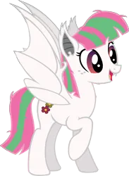 Size: 3722x5097 | Tagged: safe, artist:fluttershy750, derpibooru import, blossomforth, bat pony, pony, bat ponified, bat wings, female, image, png, race swap, simple background, solo, solo female, transparent background, vector, wings